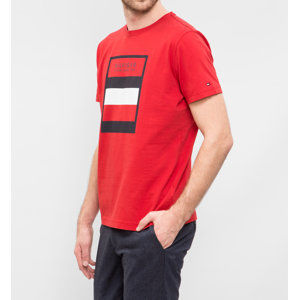 Tommy Hilfiger pánské červené tričko Norman